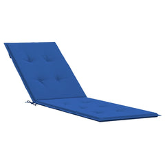Royal blue deck chair cushion made of Oxford fabric with foam fiber filling.