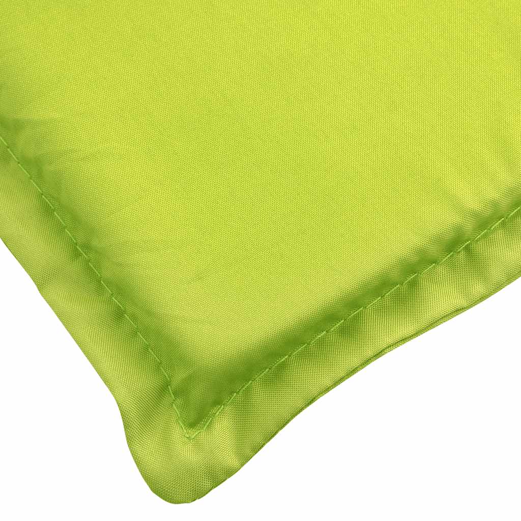 Bright green Oxford fabric deck chair cushion with stitched edges.