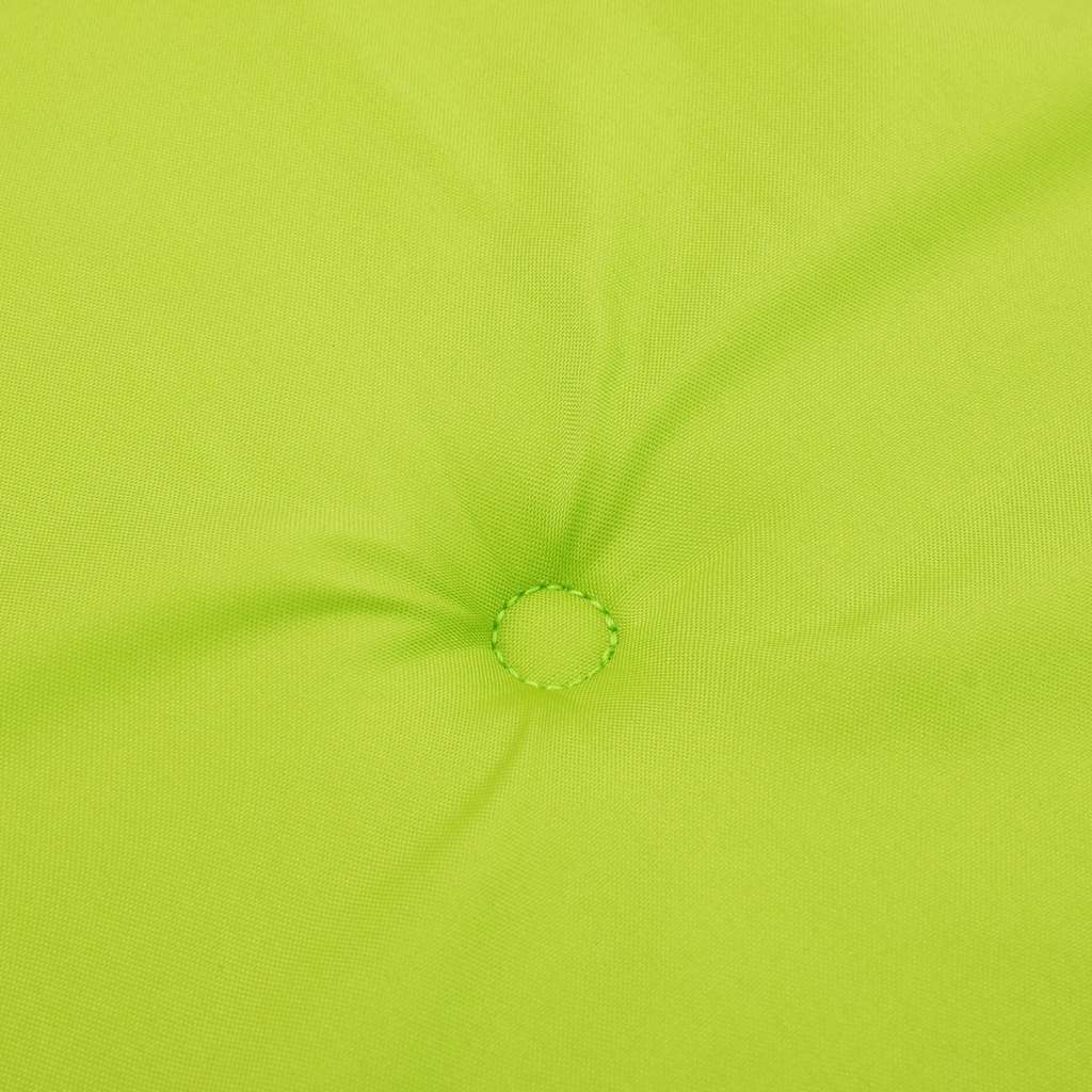Bright green Oxford fabric deck chair cushion with central stitched button tufting.