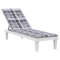 Gray checkered water-resistant cushion for Bostome deck chair, made of Oxford fabric.
