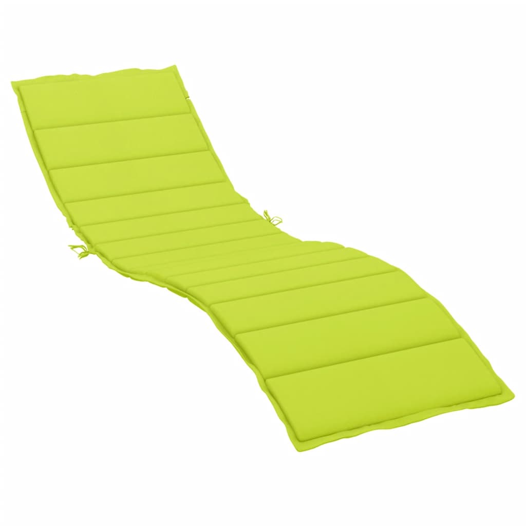 Bright green sun lounger cushion made of Oxford fabric, measuring 78.7x19.7x1.2 inches.