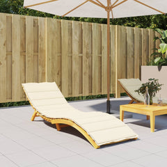 Sun Lounger Cushion Cream Oxford fabric (100% polyester) Extra Long