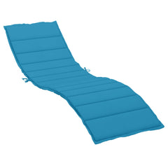 Blue Oxford fabric sun lounger cushion with straps, 78.7x23.6x1.2 inches, padded and textured.