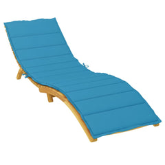Blue Oxford fabric cushion for sun lounger with non-slip straps, 78.7x23.6x1.2 inches.