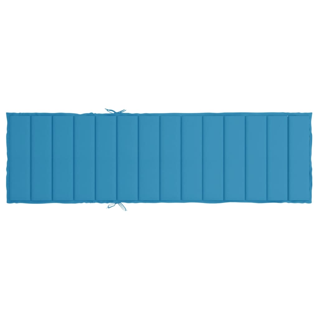 Blue Oxford fabric sun lounger cushion, 78.7x23.6x1.2 inches, with straps.