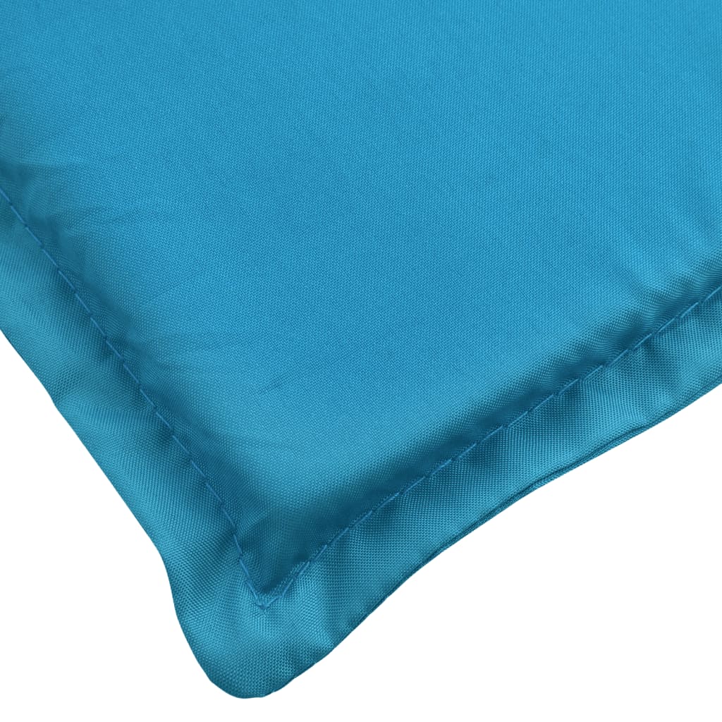 Blue Oxford fabric sun lounger cushion with stitched edges and corner ties, 78.7x23.6x1.2 inches.
