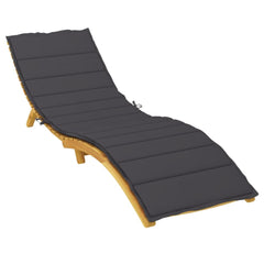 Sun Lounger Cushion Black Oxford fabric (100% polyester), Foam fiber