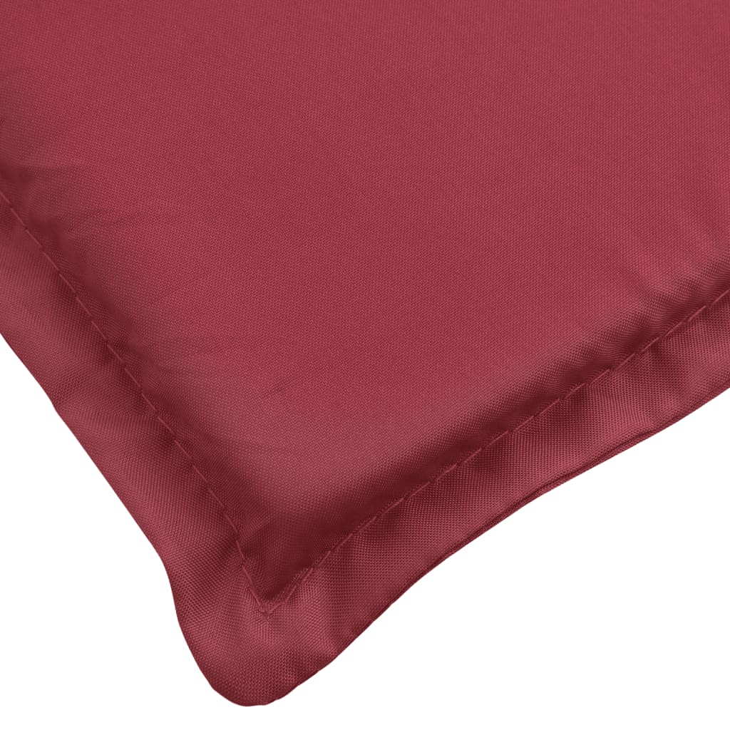 Wine red Oxford fabric sun lounger cushion, 78.7x23.6x1.2 inches, with stitched edges.