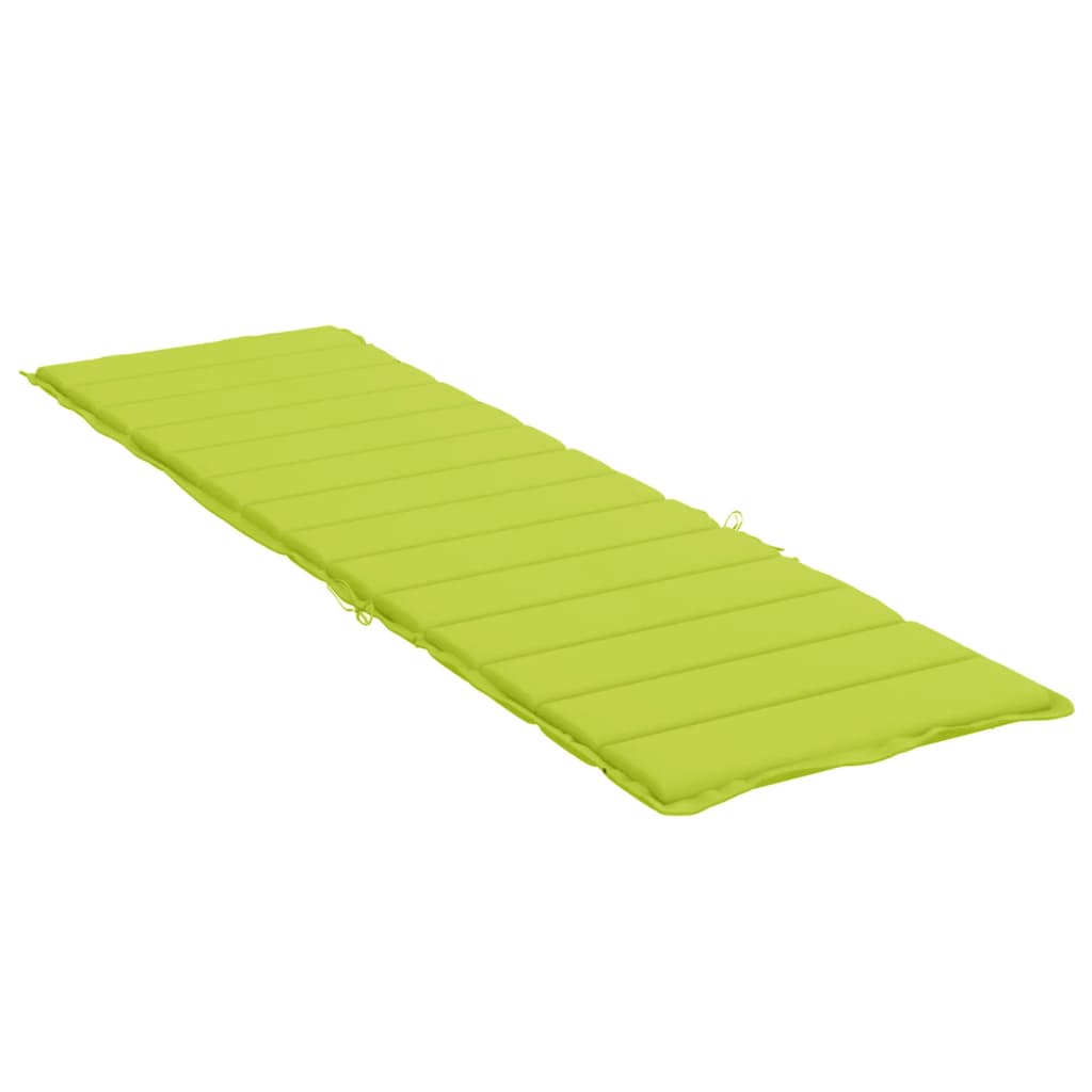 Bright green Oxford fabric sun lounger cushion with non-slip straps and soft foam filling.