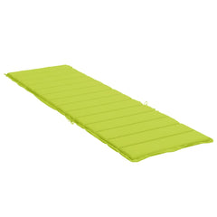 Bright green Oxford fabric sun lounger cushion with non-slip straps and soft foam filling.