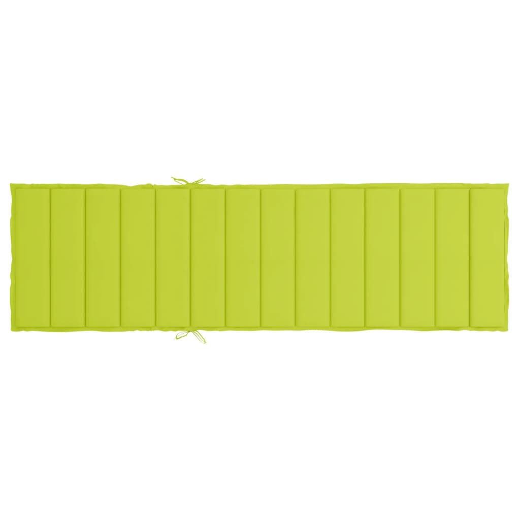 Bright green Oxford fabric sun lounger cushion with soft foam filling and non-slip straps.