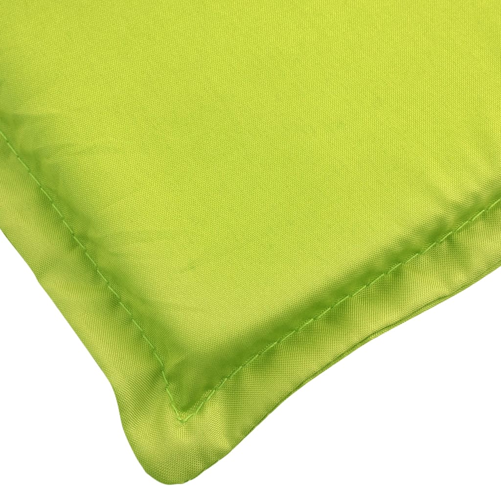Bright green Oxford fabric sun lounger cushion with non-slip straps, 78.7x23.6x1.2 inches.