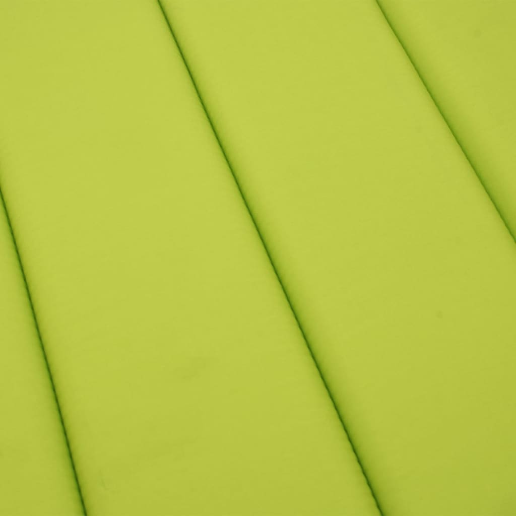 Bright green Oxford fabric sun lounger cushion with non-slip straps and soft foam filling.
