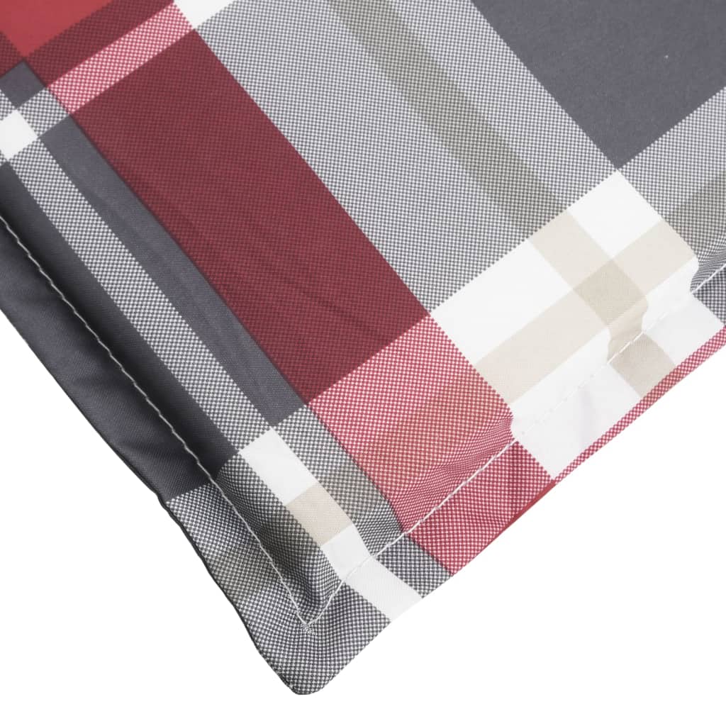 Red checkered Oxford fabric sun lounger cushion, 78.7x23.6x1.2 inches.