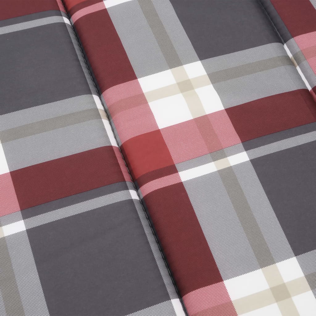 Red checkered sun lounger cushion in Oxford fabric, 78.7x23.6x1.2 inches.