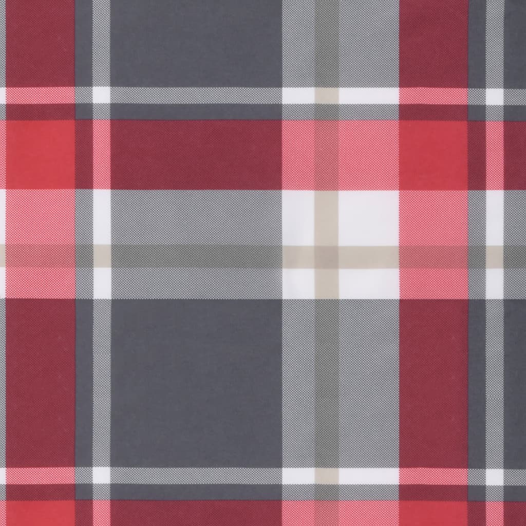 Red checkered sun lounger cushion made of Oxford fabric with straps, 78.7x23.6x1.2 inches.