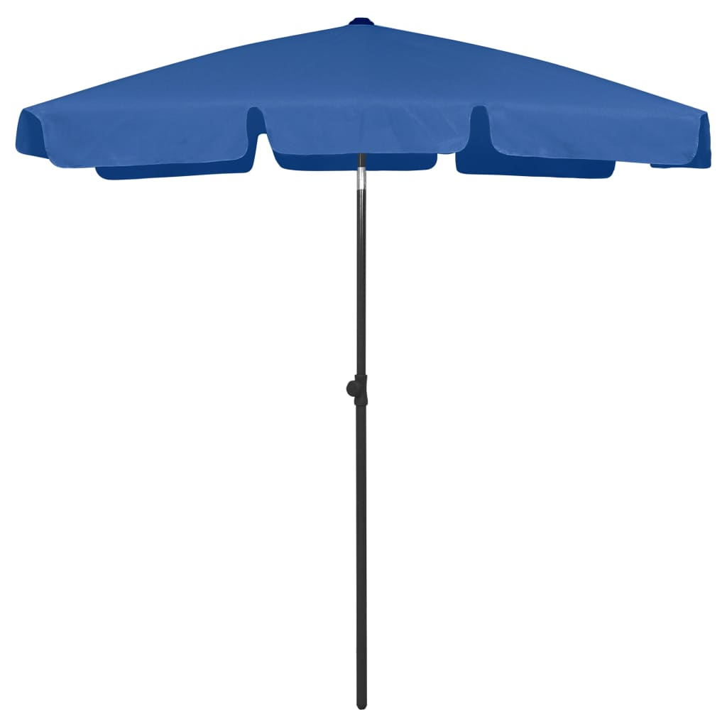 Beach Parasol Azure blue Polyester Medium Tiltable