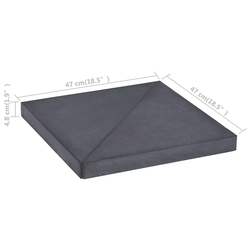 Umbrella Weight Plate Black Granite Square 33.1 lb