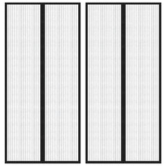 Insect Door Curtains 2 pcs with Magnet Blocks Black 86.6x43.3