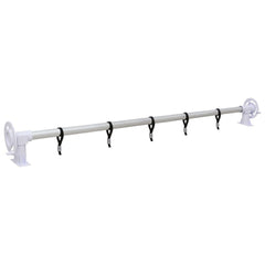 Adjustable aluminum pool cover roller with plastic base and cords, 6.6-16.4 ft.