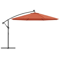 Cantilever Garden Parasol Terracotta Polyester Large Tiltable