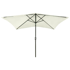 Garden Parasol Sand Polyester, Powder-Coated Steel 6.6x9.8 ft