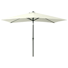 Garden Parasol Sand Polyester, Powder-Coated Steel 6.6x9.8 ft