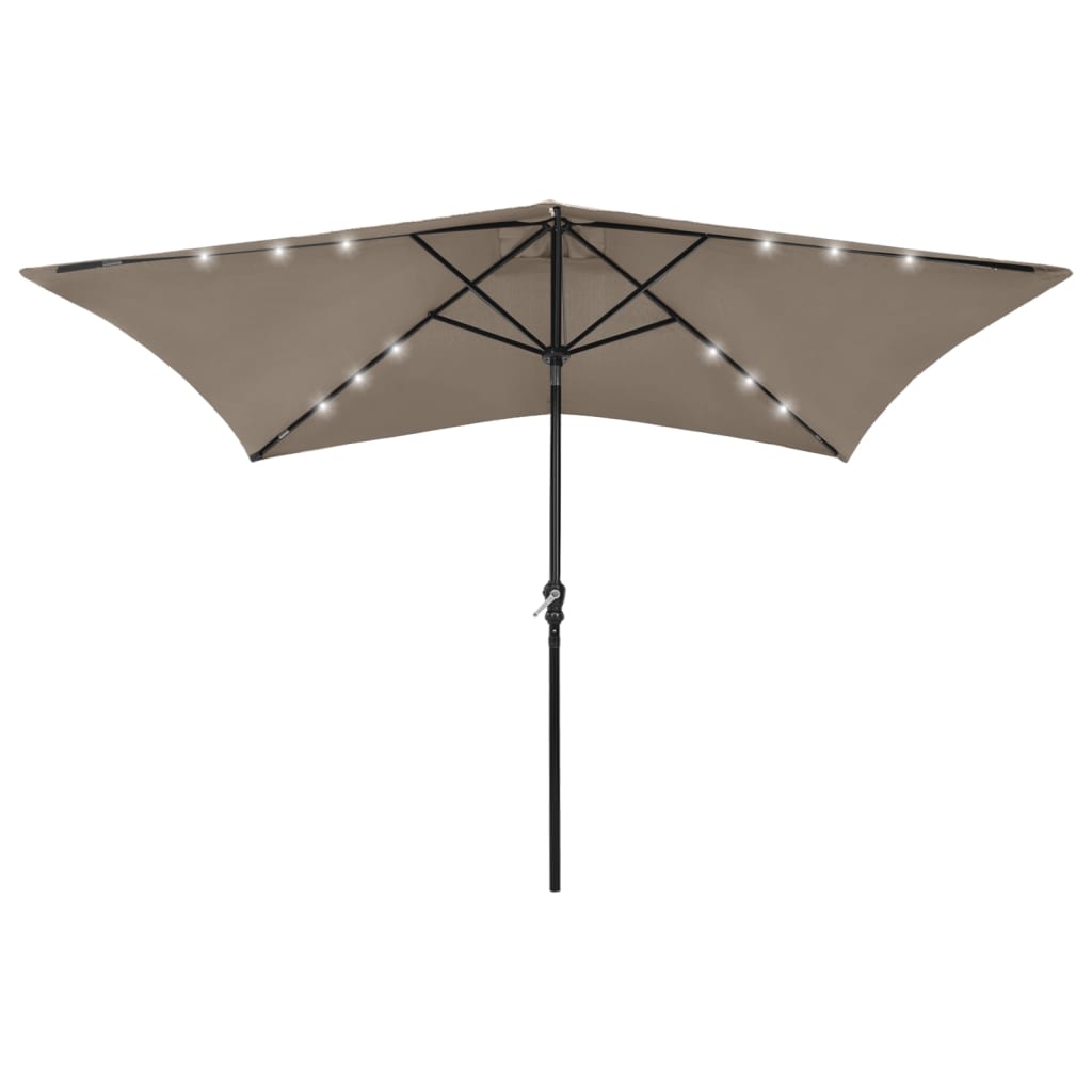 Garden Parasol Taupe Polyester and Powder-Coated Steel 6.6x9.8 feet