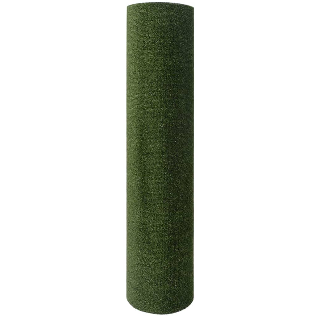 Rolled green artificial grass with 0.3-0.4 inch pile height.