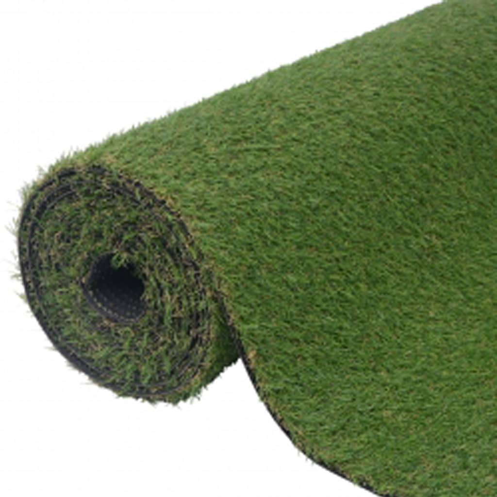 Rolled green artificial turf with 0.8-inch pile height, measuring 3.3 by 16.4 feet.