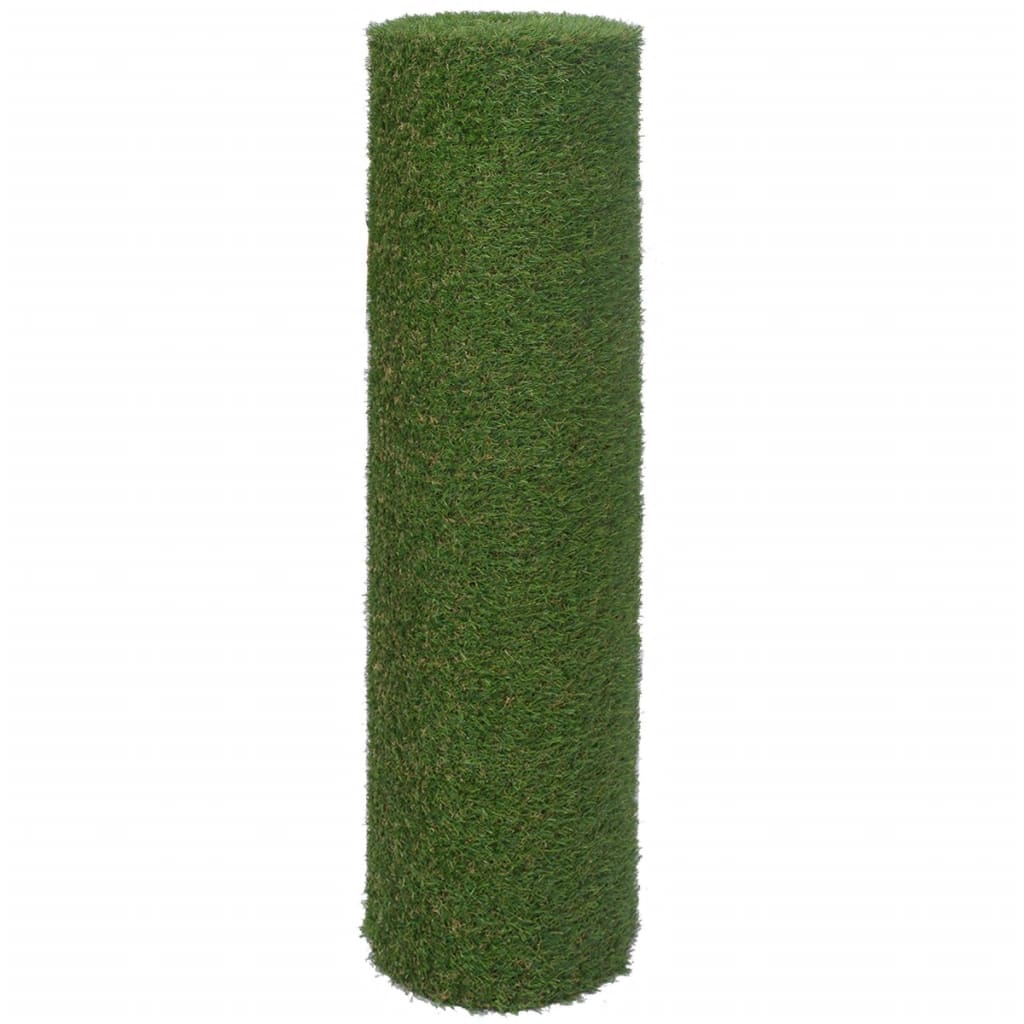 A roll of green artificial grass with 0.8-inch pile height, measuring 3.3 feet by 26.2 feet.