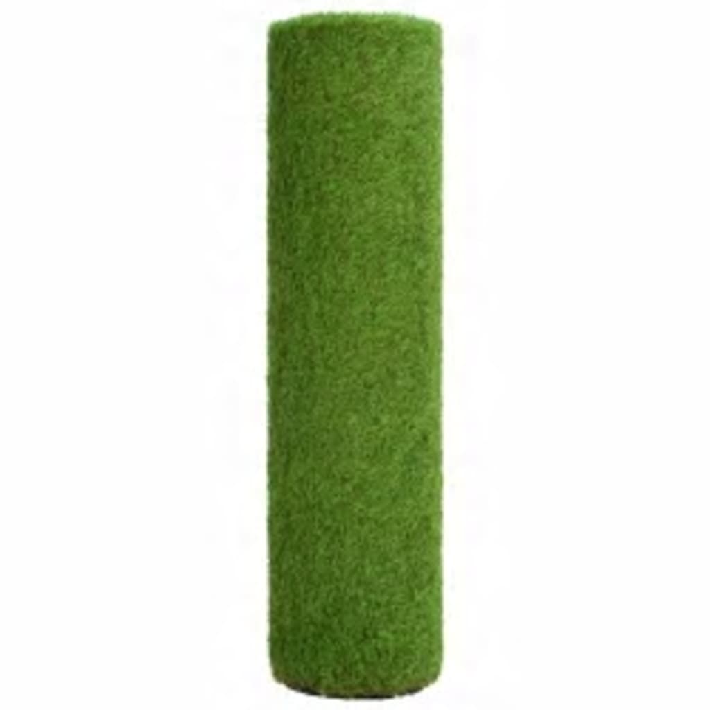 A roll of green artificial grass turf with 1.6-inch pile height, measuring 3.3 feet by 49.2 feet.