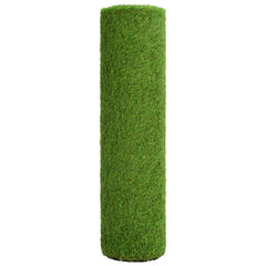Rolled green artificial grass with 1.6-inch pile height, measuring 4.4 by 32.8 feet.