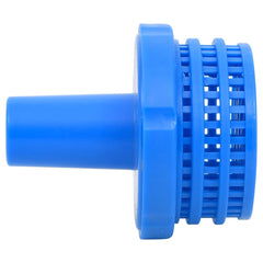 Blue 1.2-inch polypropylene above-ground pool strainer set with inlet, return, plugs, and connectors.