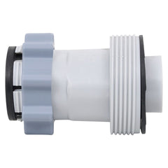 Gray plastic Bostome Type B pool hose adapters, 2-pack, with threaded ends.