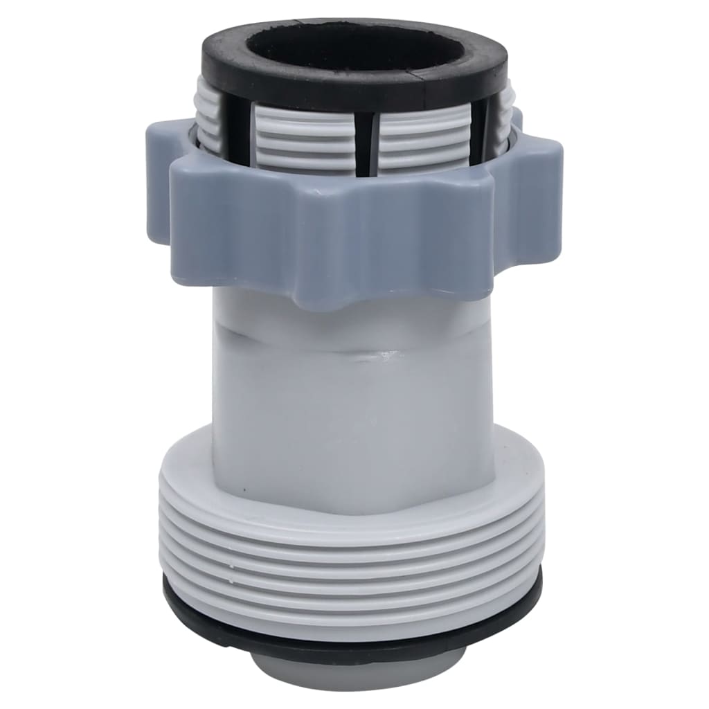 Gray plastic Type B pool hose adapters in a 2-pack with threaded connections.
