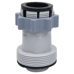 Gray plastic Type B pool hose adapters in a 2-pack with threaded connections.