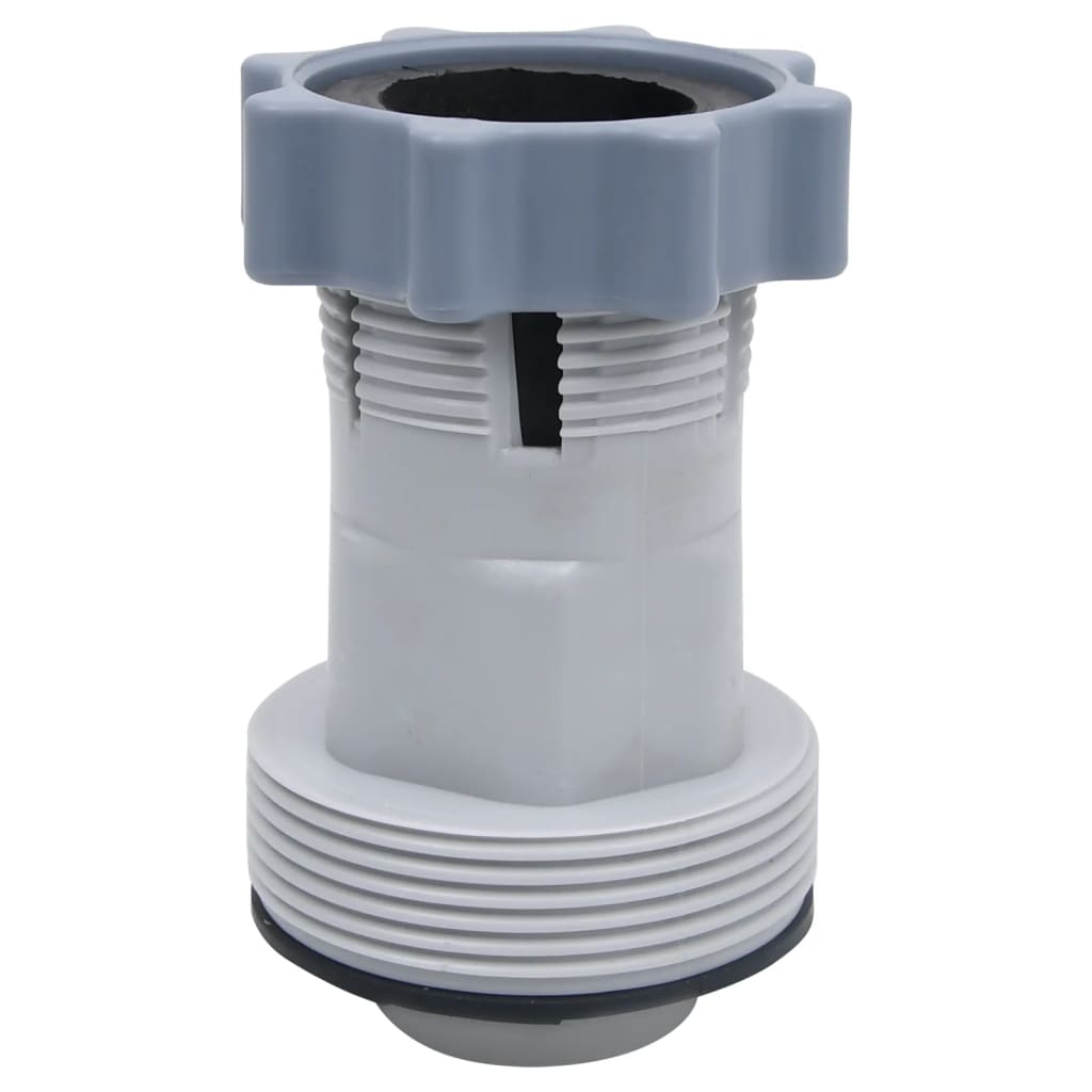 Gray plastic Type B pool hose adapters in a 2-pack with threaded connections.