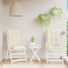 Highback Chair Cushion Set of 2 Cream Polyester, PP hollow fiber
