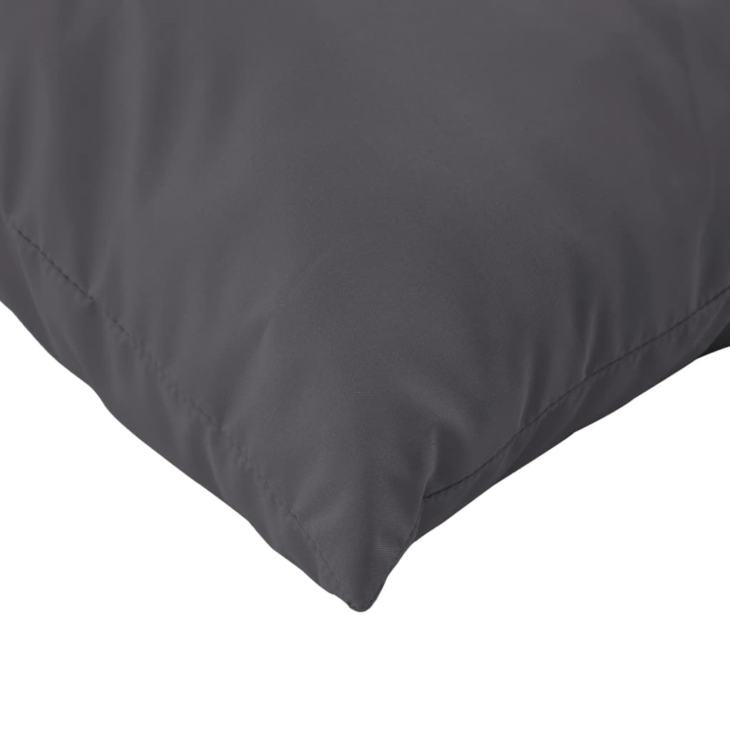 Four anthracite polyester throw pillows, each 19.7x19.7 inches, shown in a close-up view.
