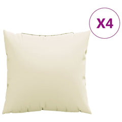 Cream polyester throw pillows, 19.7x19.7 inches, 4-pack.