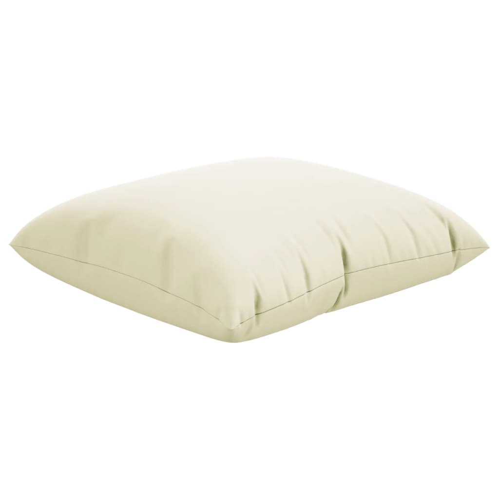 Cream polyester throw pillow, 19.7x19.7 inches, square shape.