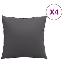 Four anthracite polyester throw pillows, 23.6x23.6 inches, sold as a 4-pack.