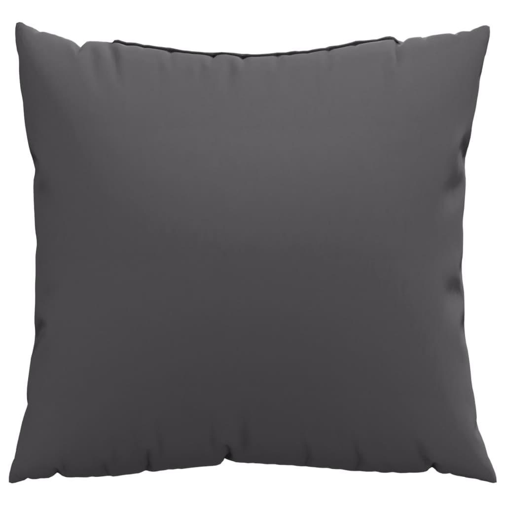 Set of four anthracite square polyester throw pillows measuring 23.6 by 23.6 inches each
