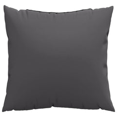 Set of four anthracite square polyester throw pillows measuring 23.6 by 23.6 inches each
