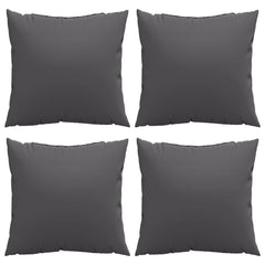 Four anthracite polyester throw pillows, 23.6x23.6 inches each, in a pack.