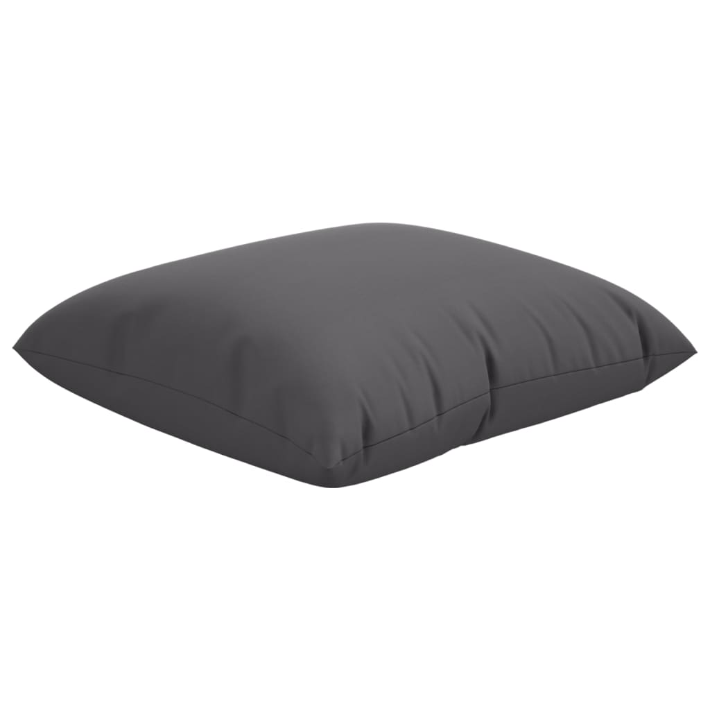 Four anthracite polyester throw pillows, each 23.6x23.6 inches, square-shaped.