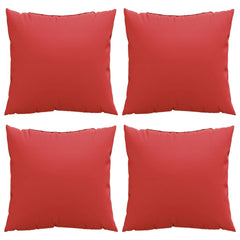 Four red polyester throw pillows, 23.6x23.6 inches, in a 4-pack.