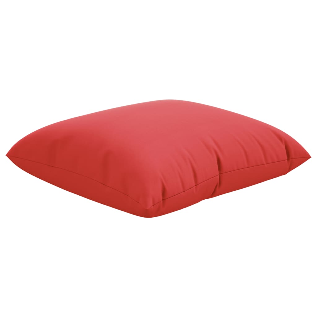 Four red polyester throw pillows, each 23.6x23.6 inches, in a 4-pack.