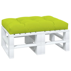 Bright green polyester pallet cushion, 47.2x31.5x4.7 inches, on white pallet base.